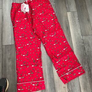 Vineyard Vines Red Pajama Pants with Christmas Tree Print